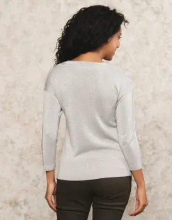 Christine Laure Pulls|Maille*Pull fantaisie argenté