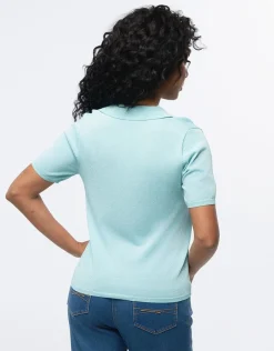 Christine Laure Pulls|Maille*Pull fin brillant bleu