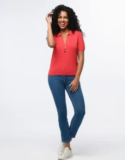 Christine Laure Pulls|Maille*Pull fin brillant corail