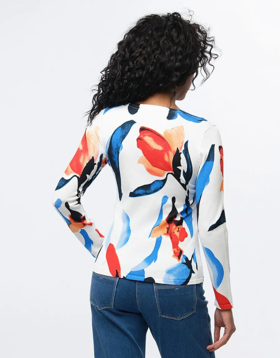 Christine Laure Pulls|Maille*Pull fin imprimé fleuri