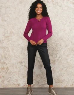 Christine Laure Pulls|Maille*Pull fin laine fushia