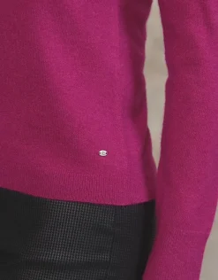 Christine Laure Pulls|Maille*Pull fin laine fushia