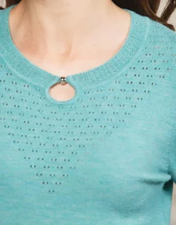 Christine Laure Pulls|Maille*Pull fin laine vert