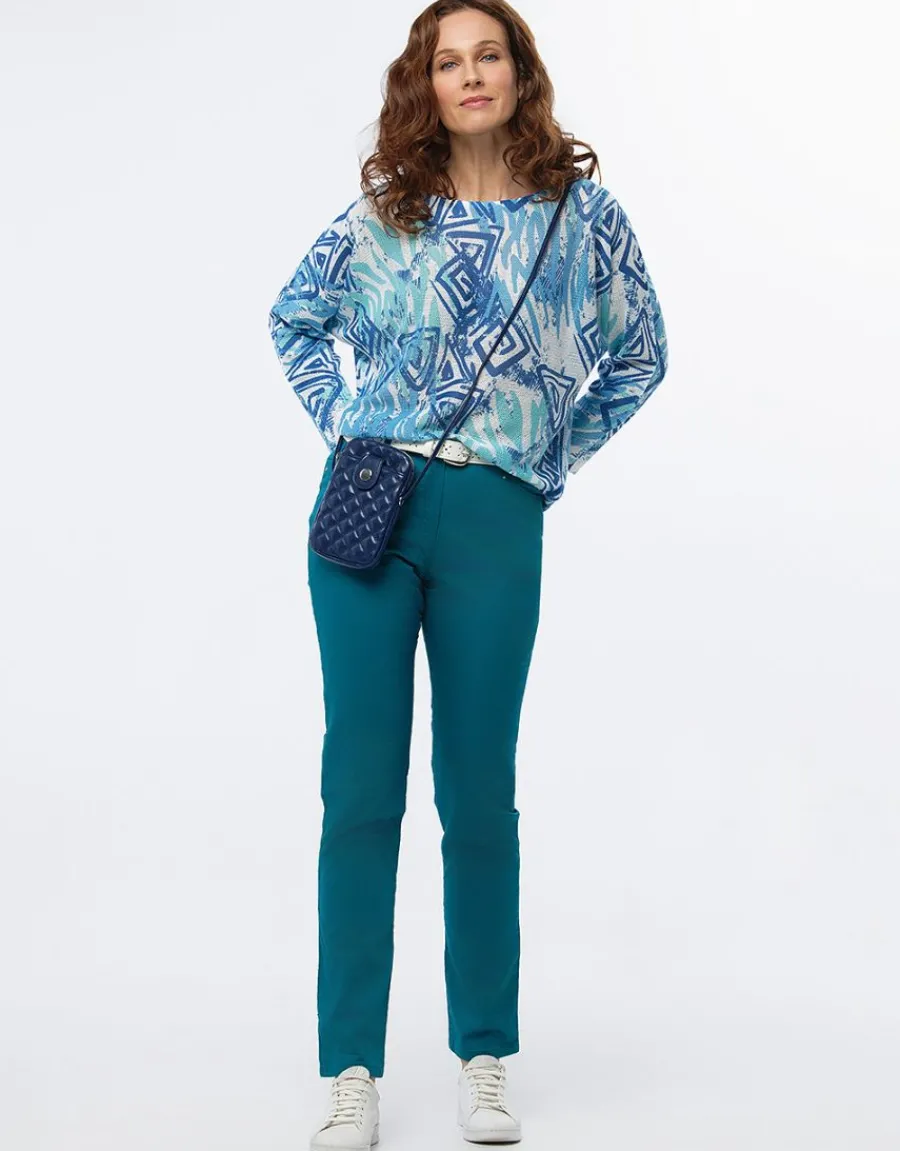 Christine Laure Pulls|Maille*Pull fin motif bleu