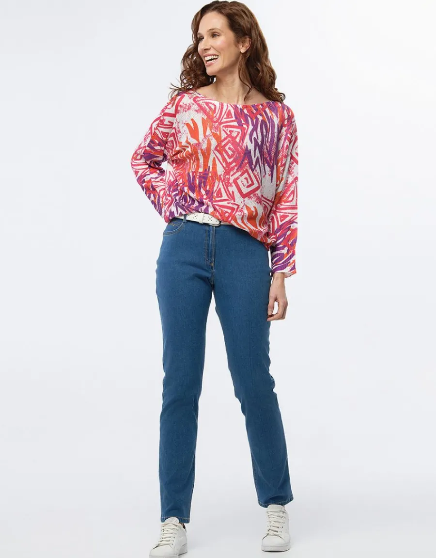 Christine Laure Pulls|Maille*Pull fin motif rose