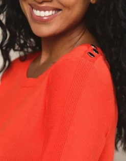 Christine Laure Pulls|Maille*Pull fin orange