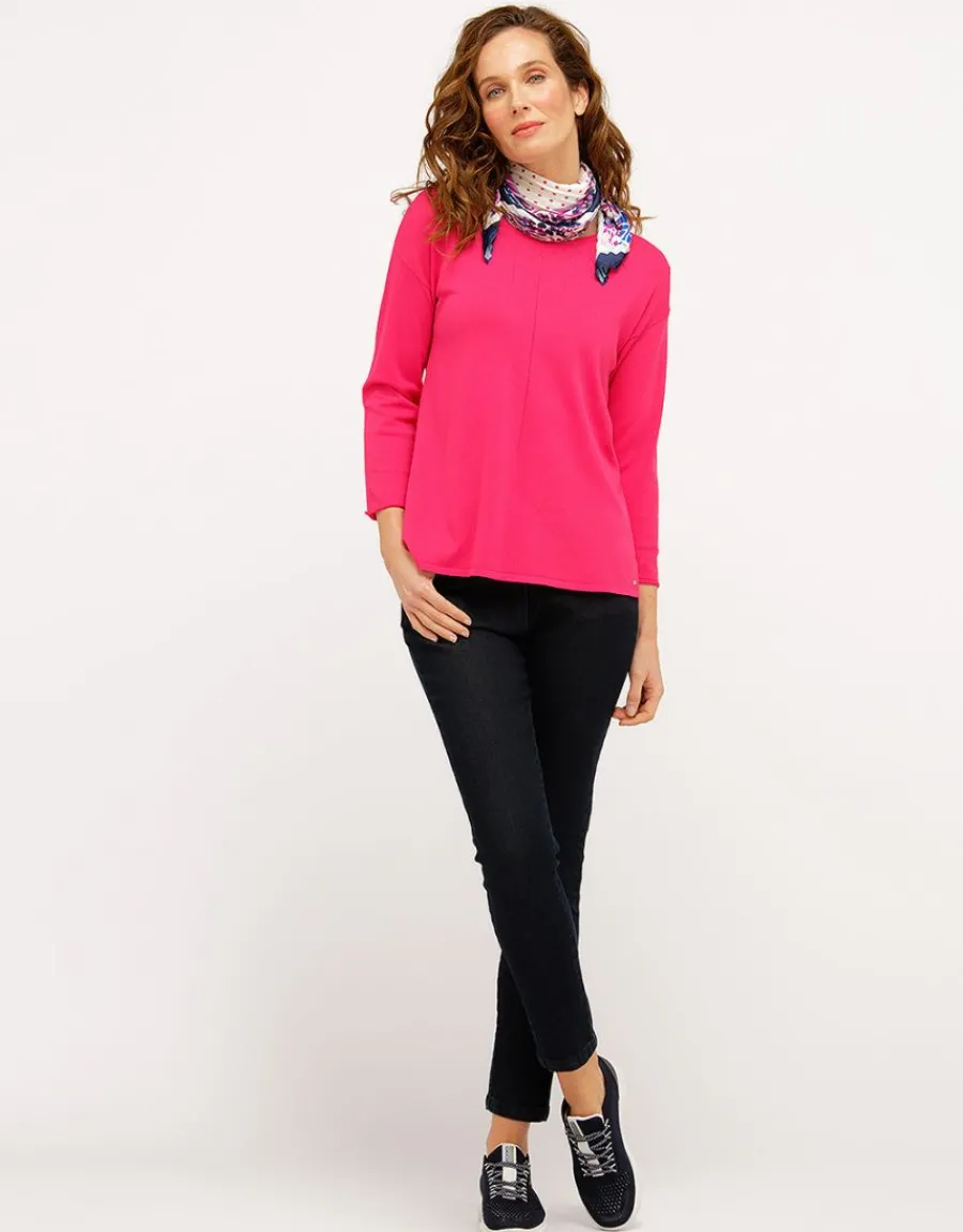 Christine Laure Pulls|Maille*Pull fin rose fuchsia