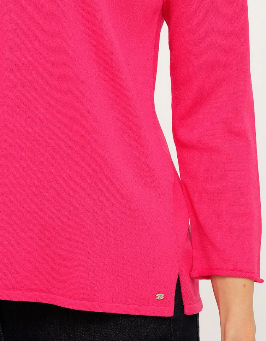 Christine Laure Pulls|Maille*Pull fin rose fuchsia