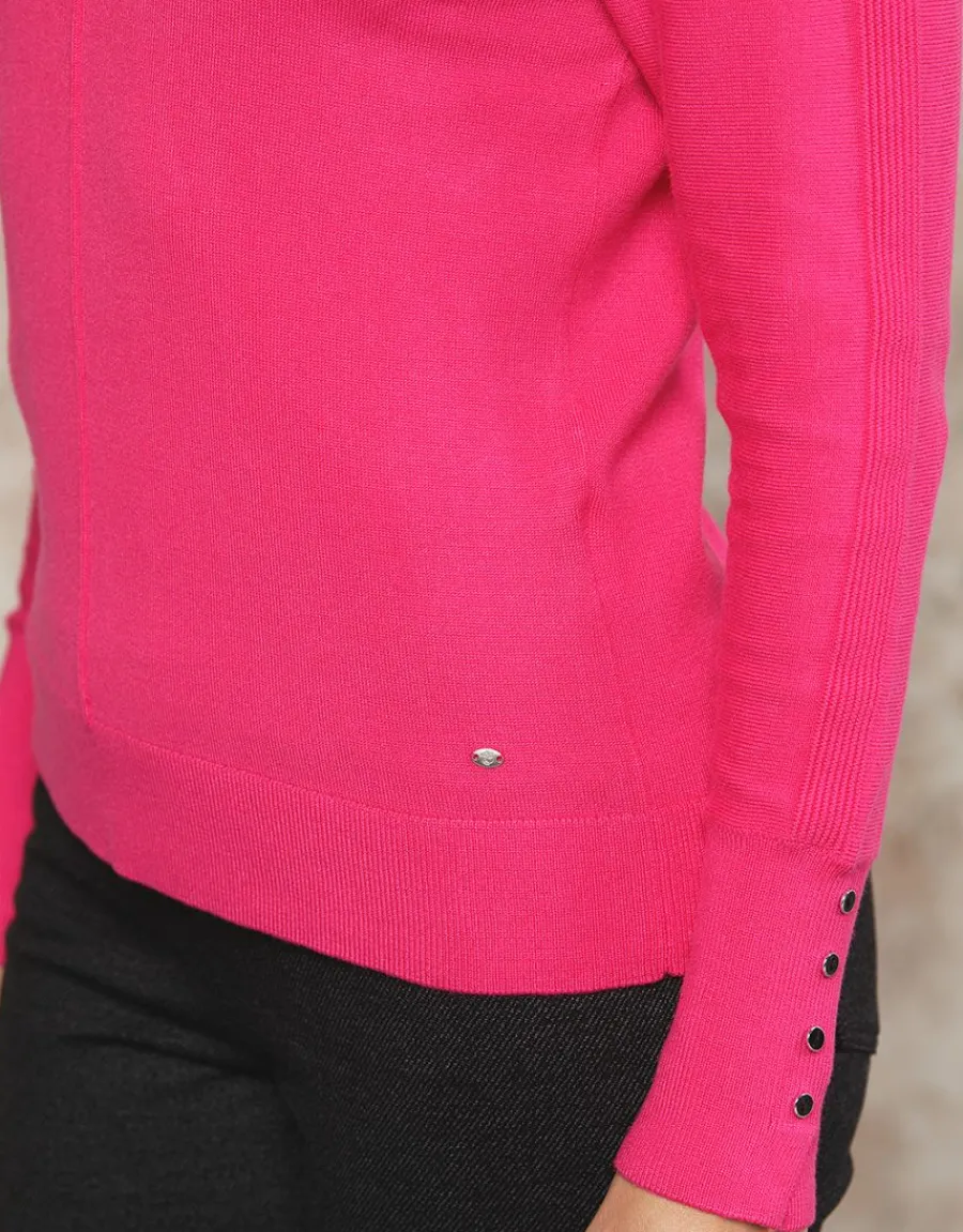 Christine Laure Pulls|Maille*Pull fin rose fushia