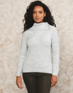 Christine Laure Pulls|Maille*Pull gris col montant