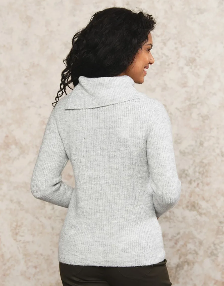 Christine Laure Pulls|Maille*Pull gris col montant