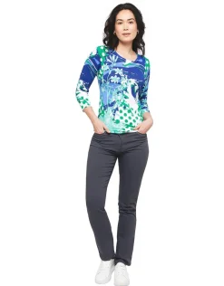 Christine Laure Pulls|Maille*Pull imprimé vert