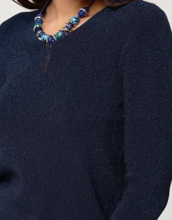 Christine Laure Pulls|Maille*Pull irisé bleu marine