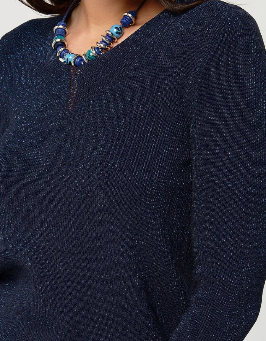 Christine Laure Pulls|Maille*Pull irisé bleu marine