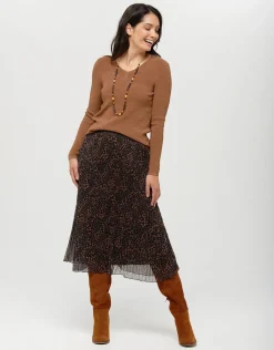 Christine Laure Pulls|Maille*Pull irisé marron