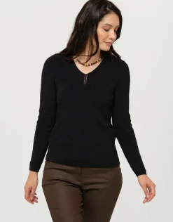 Christine Laure Pulls|Maille*Pull irisé noir