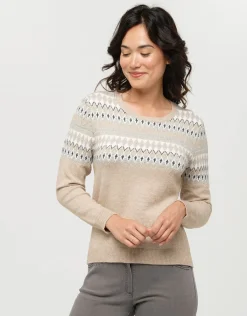 Christine Laure Pulls|Maille*Pull jacquard beige