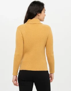 Christine Laure Pulls|Maille*Pull jaune à col montant
