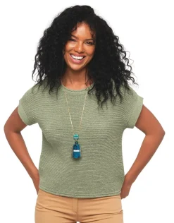 Christine Laure Pulls|Maille*Pull kaki sans manches