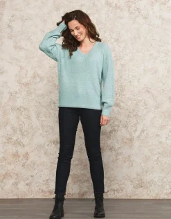 Christine Laure Pulls|Maille*Pull maille ample vert