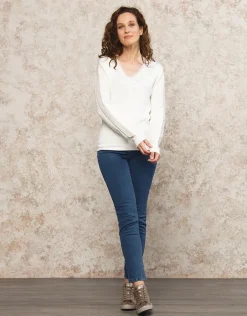 Christine Laure Pulls|Maille*Pull maille strass écru