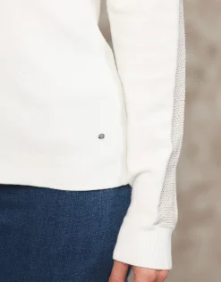 Christine Laure Pulls|Maille*Pull maille strass écru