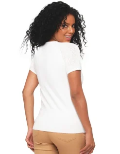 Christine Laure Pulls|Maille*Pull manche courte écru