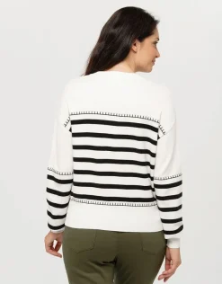 Christine Laure Pulls|Maille*Pull marinière écru