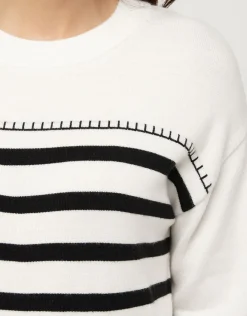 Christine Laure Pulls|Maille*Pull marinière écru