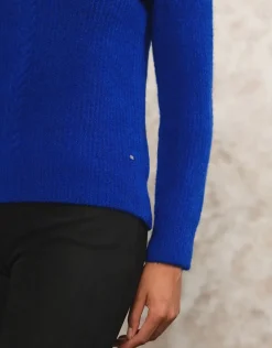 Christine Laure Pulls|Maille*Pull mélange laine bleu