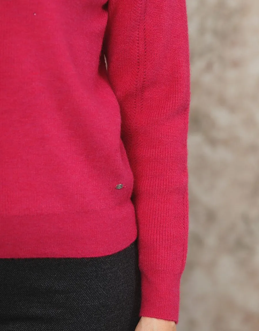 Christine Laure Pulls|Maille*Pull mélange laine fushia