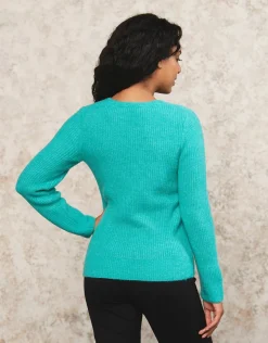 Christine Laure Pulls|Maille*Pull mélange laine vert