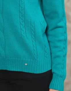 Christine Laure Pulls|Maille*Pull moelleux vert