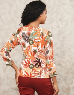 Christine Laure Pulls|Maille*Pull motif blanc orange