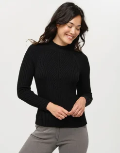 Christine Laure Pulls|Maille*Pull noir à col montant
