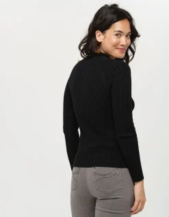 Christine Laure Pulls|Maille*Pull noir à col montant