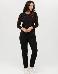 Christine Laure Pulls|Maille*Pull noir cuivre irisé