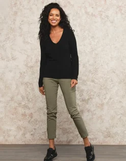 Christine Laure Pulls|Maille*Pull noir maille ajourée