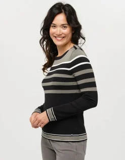 Christine Laure Pulls|Maille*Pull noir rayé