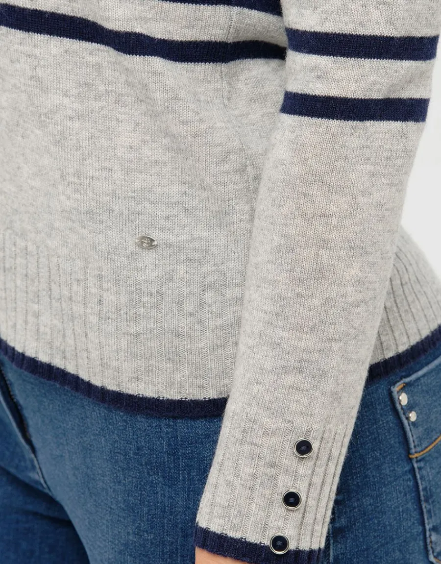 Christine Laure Pulls|Maille*Pull rayé laine cachemire