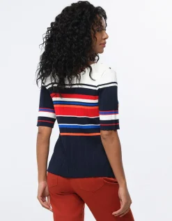 Christine Laure Pulls|Maille*Pull rayé manches courtes