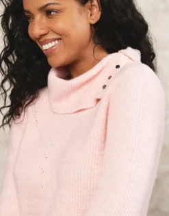 Christine Laure Pulls|Maille*Pull rose col montant