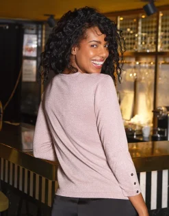 Christine Laure Pulls|Maille*Pull rose irisé chic