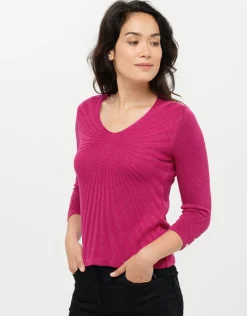 Christine Laure Pulls|Maille*Pull rose irisé chic