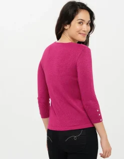 Christine Laure Pulls|Maille*Pull rose irisé chic