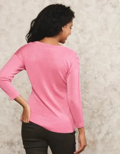 Christine Laure Pulls|Maille*Pull rose métallisé