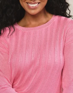 Christine Laure Pulls|Maille*Pull rose métallisé