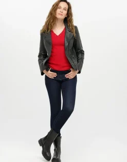 Christine Laure Pulls|Maille*Pull rouge col irisé