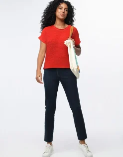 Christine Laure Pulls|Maille*Pull rouge manche courte