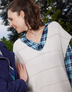 Christine Laure Pulls|Maille*Pull sans manches blanc